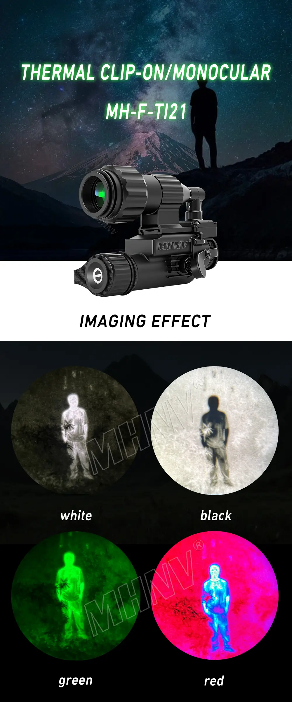 MHNV® MH-F-TI21 Night Vision Thermal Scope Situational Awareness Equipment  IP67 Waterproof