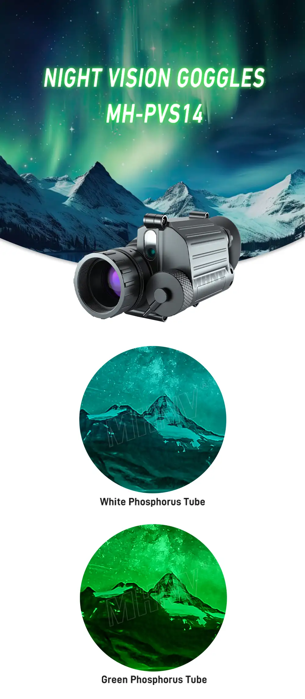 MHNV®|PVS14|Night Vision Helmet Mount Adapter Dovetail Bracket Base Accessory,Night Vision Monocular Telescope Housing