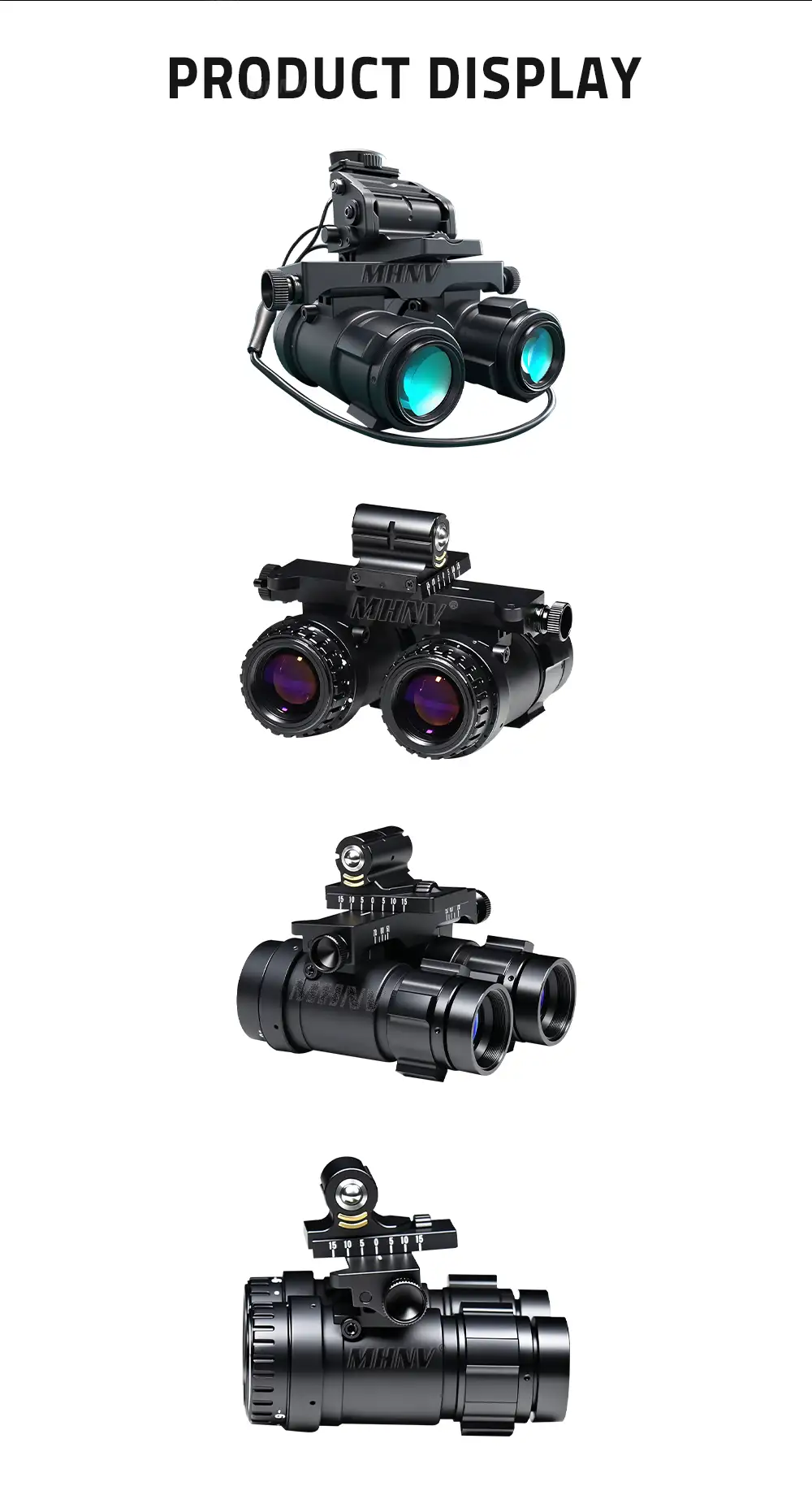 MHNV® PVS9  Night Vision Binoculars for Pilots Superior Signal to Noise Clear With Green and White Tube