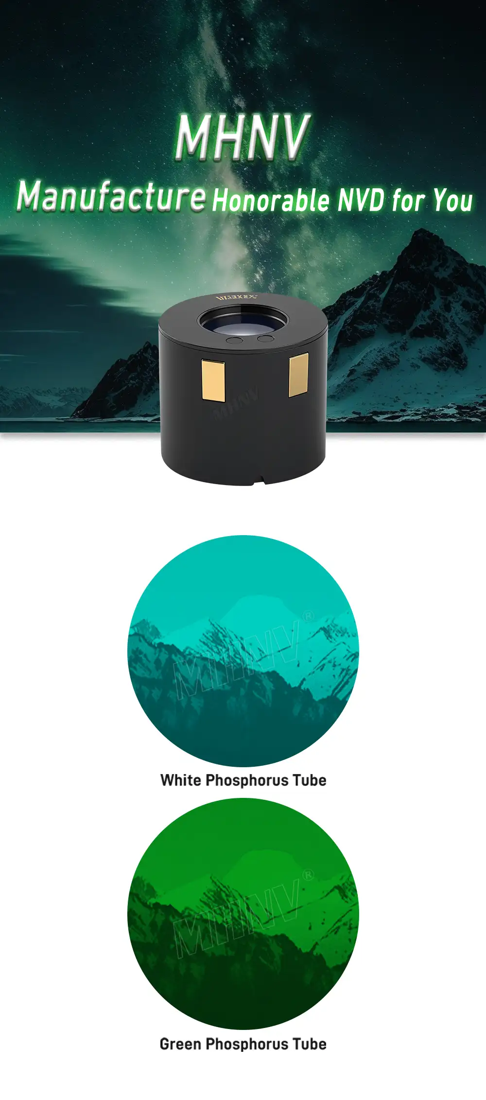 MHNV® | FOM 1600 White Phoshor image intensifier tube | Image Intensifier Tube