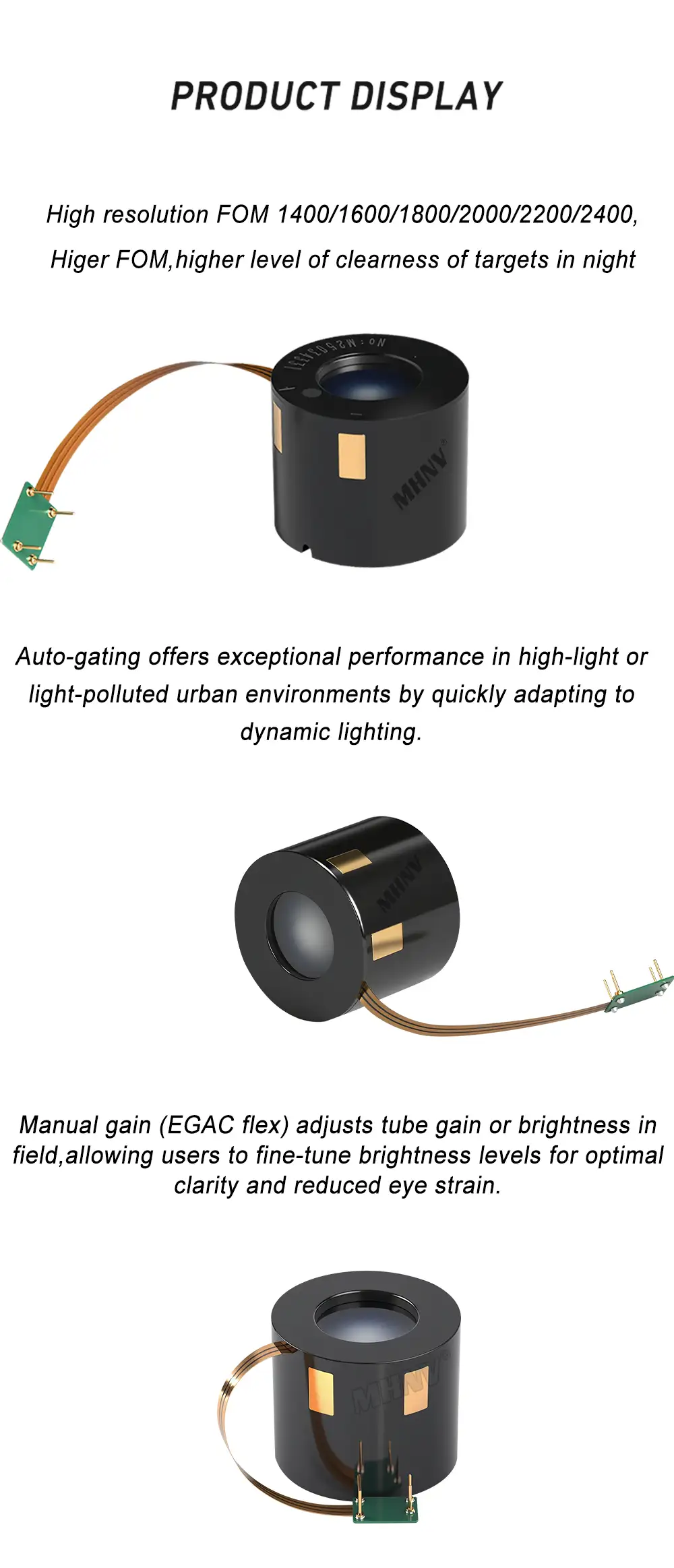 MHNV®  | FOM 1800 Green Phoshor image intensifier tube | Image Intensifier Tube
